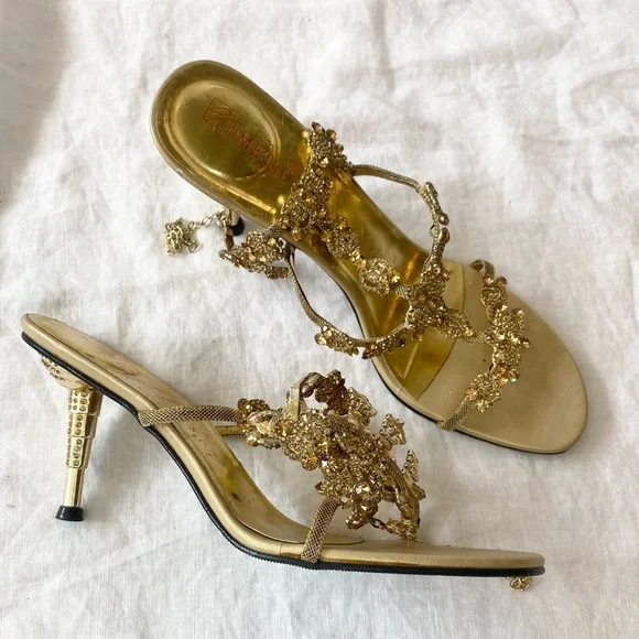 Metro Gold Rhinestone Sandals - Picture 7 of 14